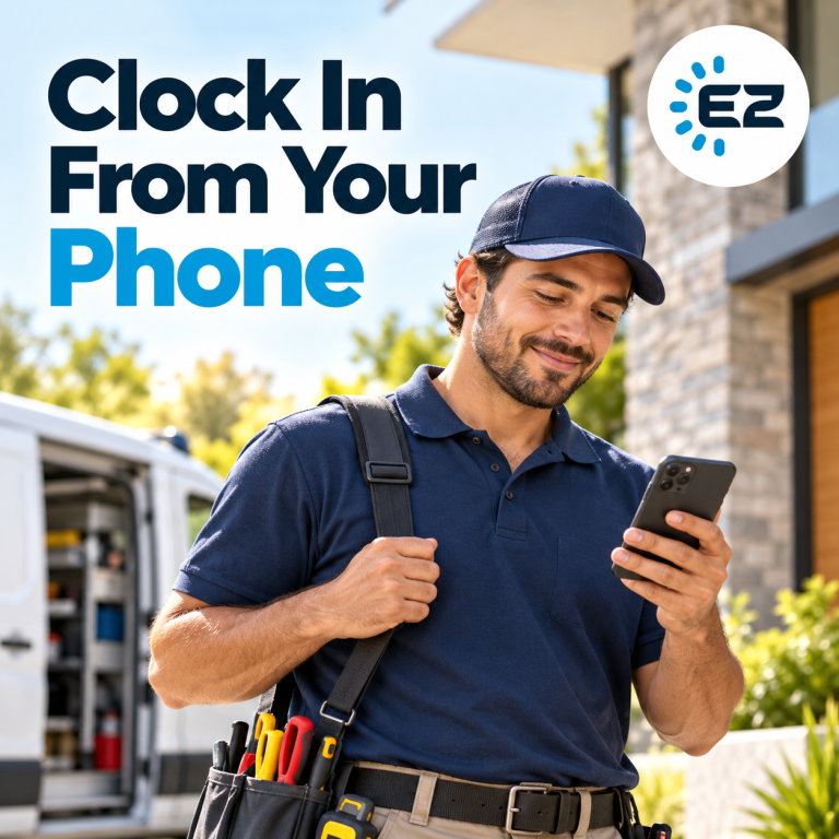 Time Clock App for Field Employees - illustration