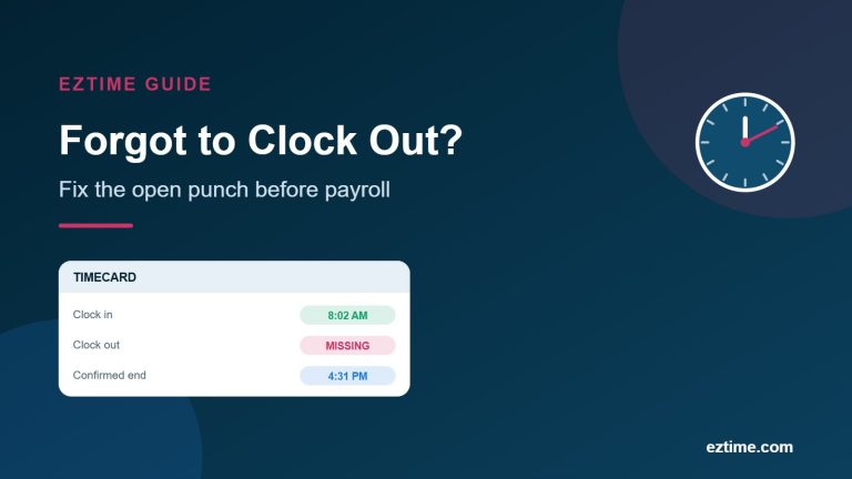 Employee forgot to clock out: manager correcting an open timecard punch