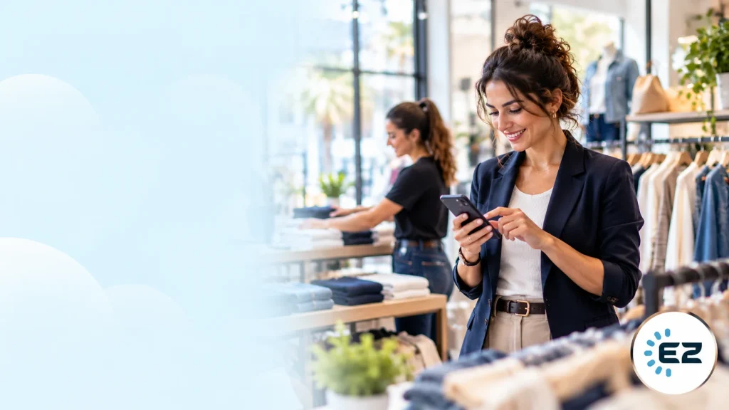 Store manager checks staff coverage on a tablet